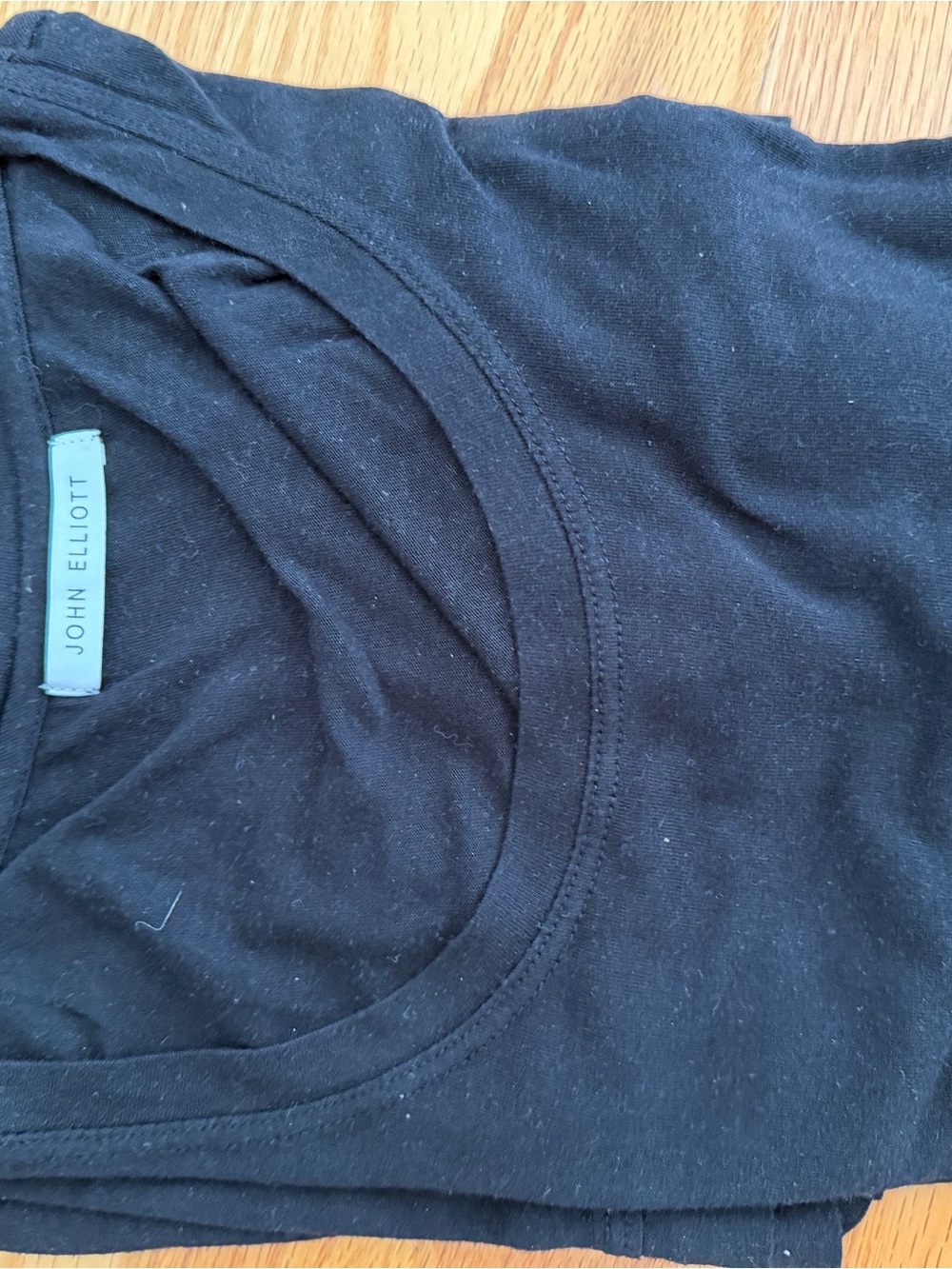 John Elliott Black Short-Sleeve Crewneck T-Shirt